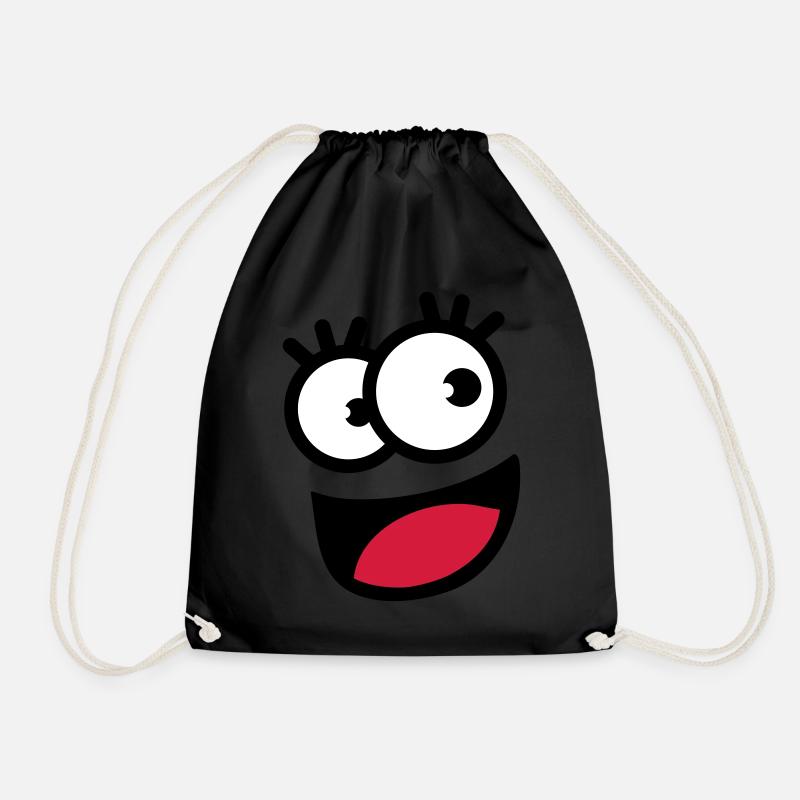 funnyface - Drawstring Bag - black