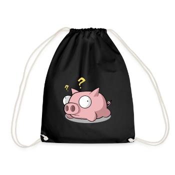 Pig piglets - Drawstring Bag - black - Front