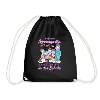 Inscription 1ère année retour à l'école licorne cadeau - Sac de sport léger - noir - Devant