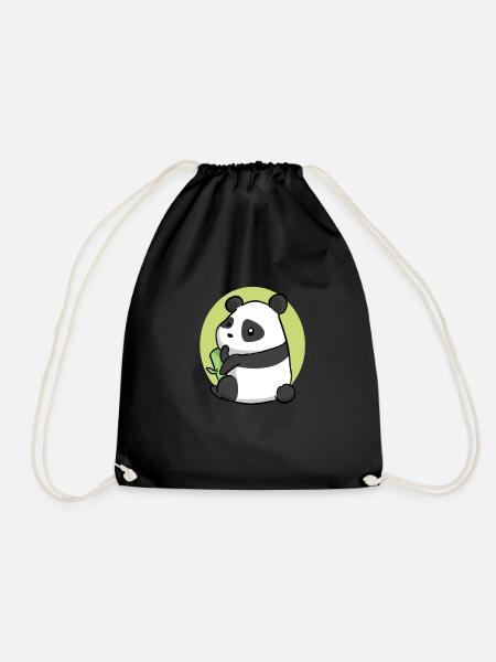 Panda - Turnbeutel - Schwarz
