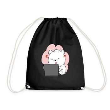 Ours polaire Ours polaire Animal de compagnie Kawaii Chibi Cute - Sac de sport léger - noir - Devant