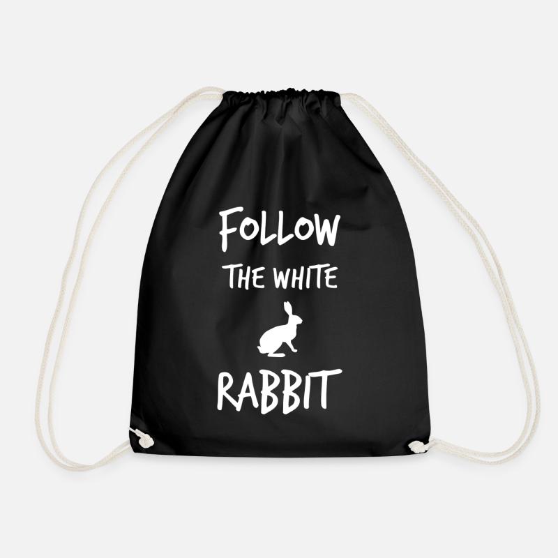 Follow the white Rabbit - Turnbeutel - Schwarz
