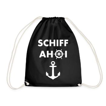 Ship ahoy - Drawstring Bag - black - Front