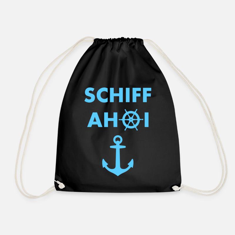 Schiff Ahoi - Turnbeutel - Schwarz