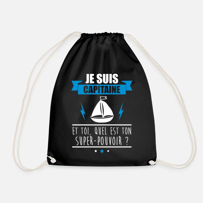 Je suis capitaine idée cadeau bateau - Sac de sport léger - noir