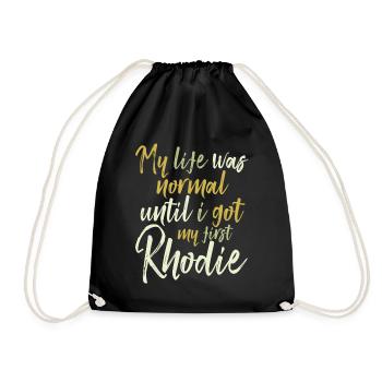 Rhodesian Ridgeback "Rhodie" - Drawstring Bag - black - Front
