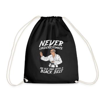 Karate Opa Rentner Schwarzer Gürtel - Turnbeutel - Schwarz - Vorne