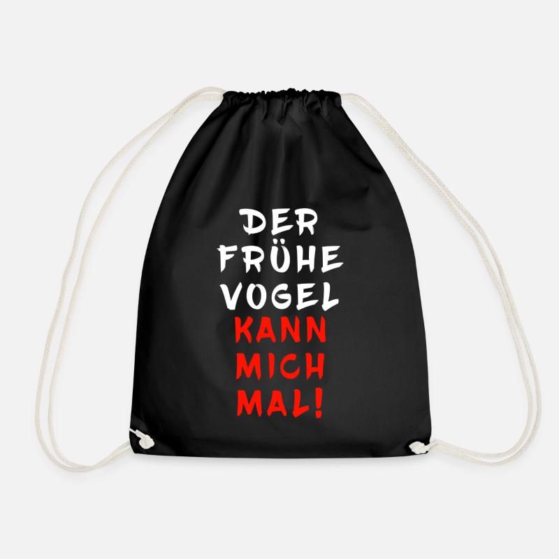 Der frühe Vogel kann mich mal - Turnbeutel - Schwarz