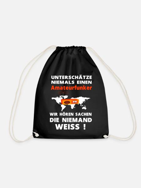 Amateurfunker Funkamateur Hobby Funker Sprüche - Turnbeutel - Schwarz