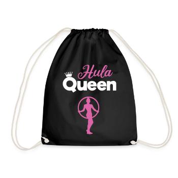 Hula Queen Hullern Königin HulaHoop - Turnbeutel - Schwarz - Vorne