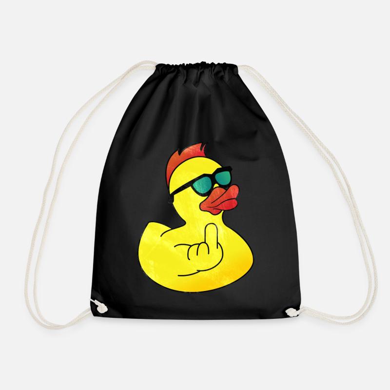 Gummiente Coole Badeente - Turnbeutel - Schwarz