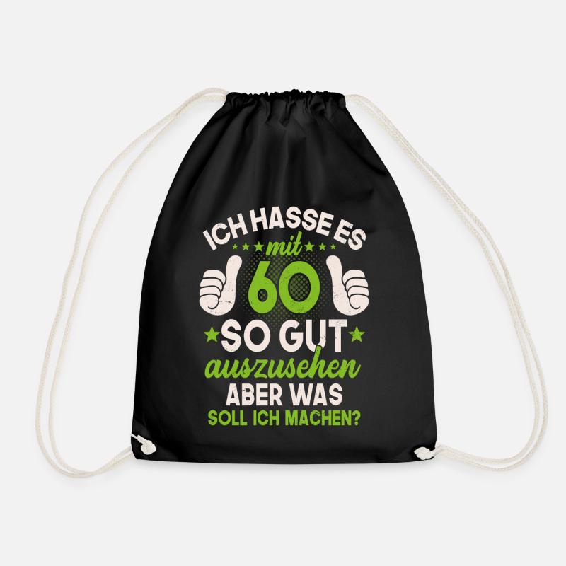 60 Jahre Spruch lustig 60 Geburtstag Geschenk - Turnbeutel - Schwarz