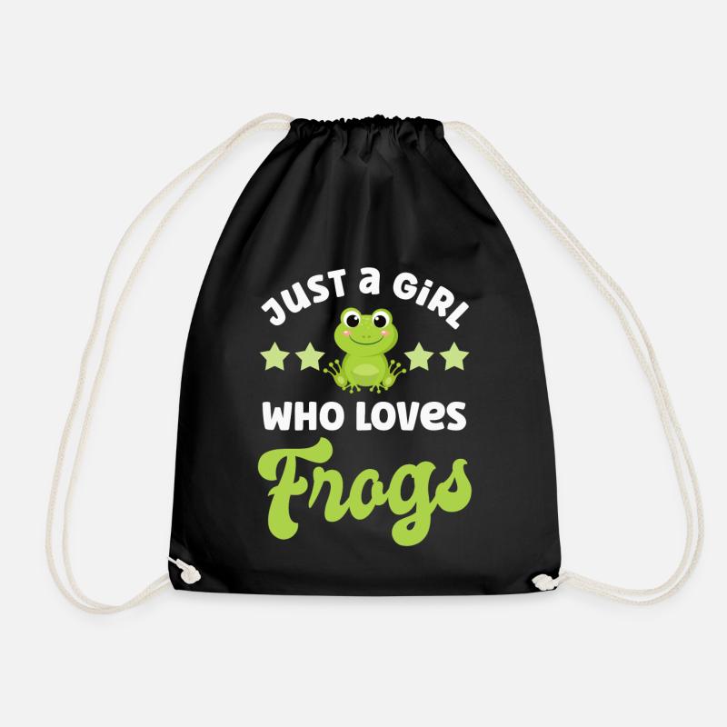 Frog Frogs - Drawstring Bag - black