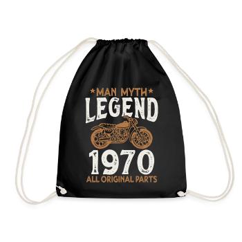 1970 Homme Mythe Légende Rétro Moto Anniversaire - Sac de sport léger - noir - Devant