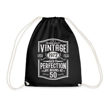 50 birthday 50 years born in 1972 Gift - Drawstring Bag - black - Front