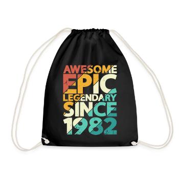 1982 Naissance 40e anniversaire - Sac de sport léger - noir - Devant