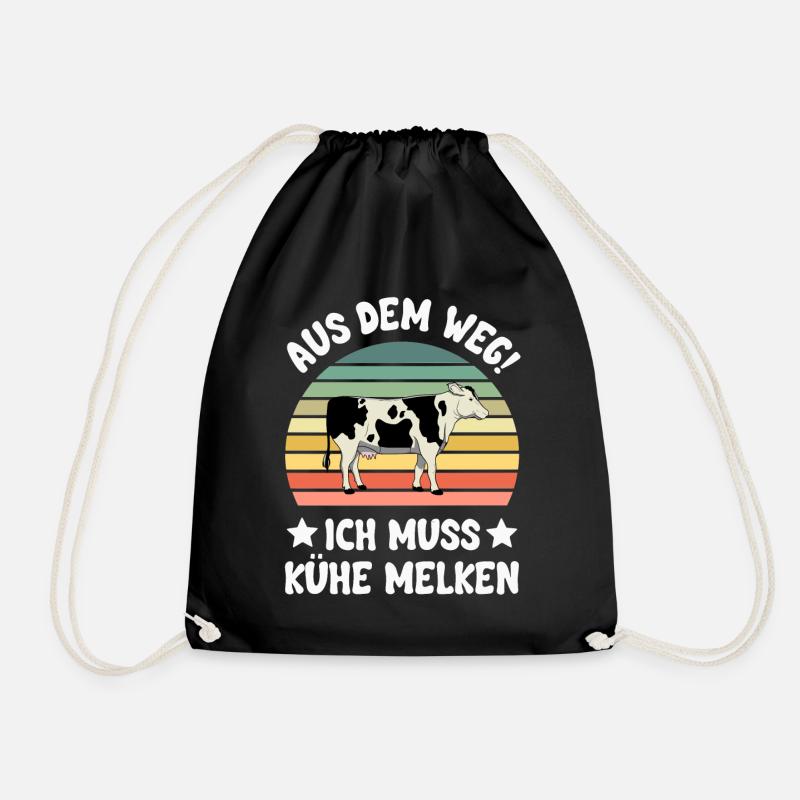 Kuh Kühe - Turnbeutel - Schwarz