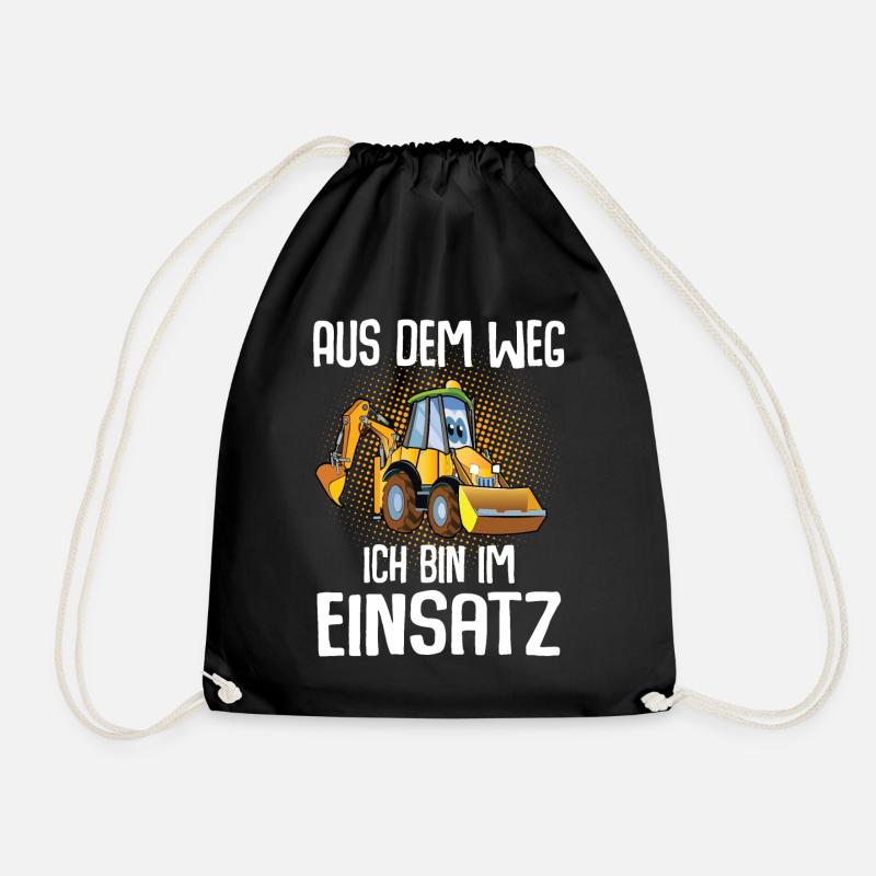 Bagger Kinder Aus Dem Weg - Turnbeutel - Schwarz