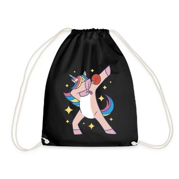 Dabbing Unicorn Table Tennis Racket Table Tennis - Drawstring Bag - black - Front