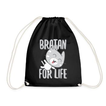 Bratan Cat Cat Grey Gift - Drawstring Bag - black - Front