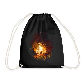 Feuer - Turnbeutel - Schwarz - Vorne
