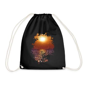 Sonnenuntergang - Turnbeutel - Schwarz - Vorne