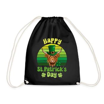 St. Patrick's Tag Schottisches Hochlandrind - Turnbeutel - Schwarz - Vorne