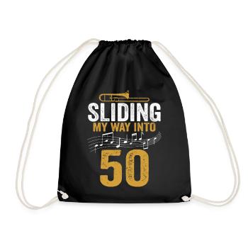 Trombone glissant mon chemin vers mon 50e anniversaire - Sac de sport léger - noir - Devant