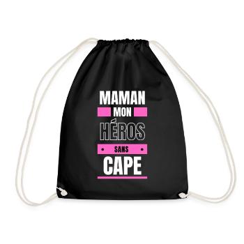 maman mon héros sans cape - Sac de sport léger - noir - Devant
