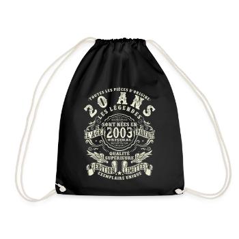20 ans - anniversaire 2003 - Sac de sport léger - noir - Devant