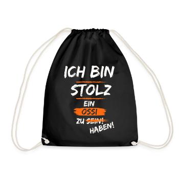 Stolz auf meinen Ossi - Turnbeutel - Schwarz - Vorne