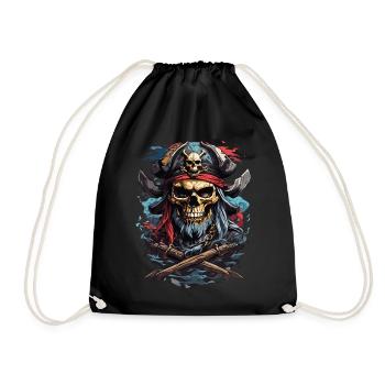 Pirate's Skull: Dark Pirate Tradition - Drawstring Bag - black - Front