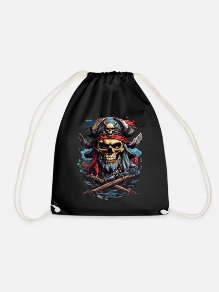 Crâne de pirate : Tradition des pirates noirs - Sac de sport léger - noir