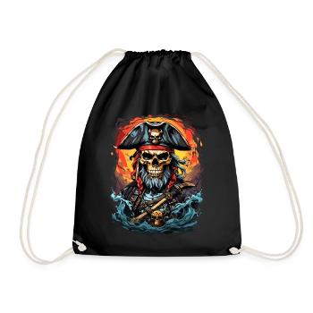 Aventure pirate : Boucaniers effrayants - Sac de sport léger - noir - Devant