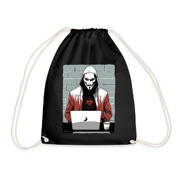 Anonymous Hacker - Turnbeutel - Schwarz - Vorne