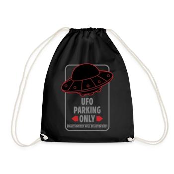Ufo Parking Only | Colors changeable - Drawstring Bag - black - Front