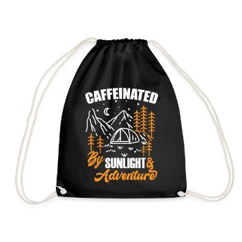 Caffeinated by Sunlight and Adventure - Turnbeutel - Schwarz - Vorne