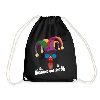 Bunter Jester mit Gläsern - Turnbeutel - Schwarz - Vorne
