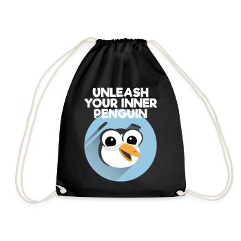 Unleash Your Inner Penguin - Pinguin lustig - Turnbeutel - Schwarz - Vorne