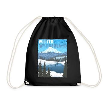 Winter Wonderland - public domain modificated - Drawstring Bag - black - Front