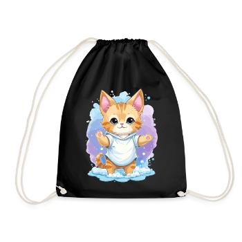 Süße Baby Katze - Turnbeutel - Schwarz - Vorne