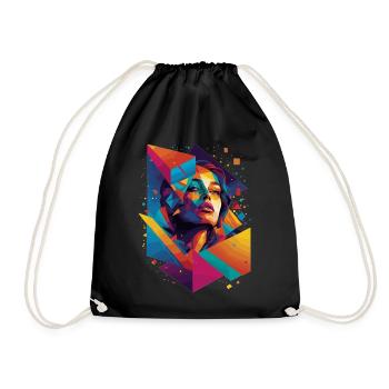 Art du visage moderne - Sac de sport léger - noir - Devant