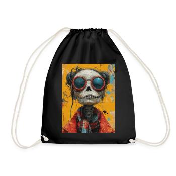 The Woman - Skull, Totenkopf, Pentagramm - Turnbeutel - Schwarz - Vorne