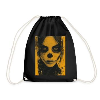 The Woman - Skull, Totenkopf, Pentagramm - Turnbeutel - Schwarz - Vorne