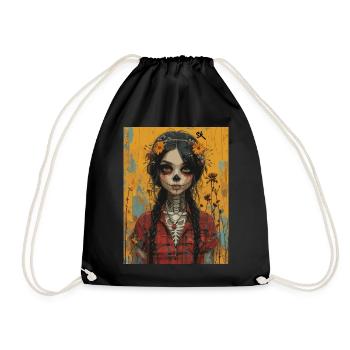 The Woman - Skull, Totenkopf, Pentagramm - Turnbeutel - Schwarz - Vorne