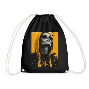 The Woman - Skull, Totenkopf, Pentagramm - Turnbeutel - Schwarz - Vorne