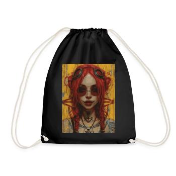 The Woman - Skull, Totenkopf, Pentagramm - Turnbeutel - Schwarz - Vorne