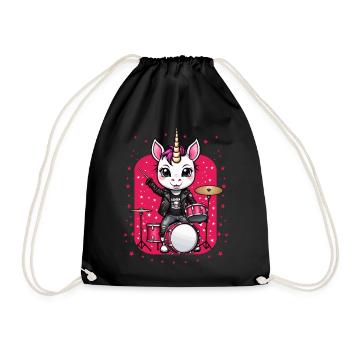 Punk Rock Unicorn - Drawstring Bag - black - Front