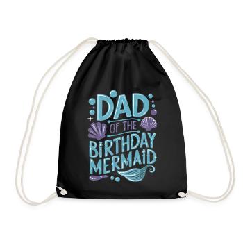 Papa de l’anniversaire de la famille de sirène Matching Party - Sac de sport léger - noir - Devant