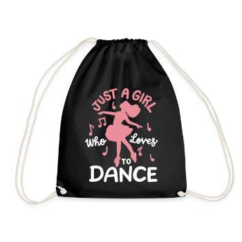 Ballett Tanzen Ballerina - Turnbeutel - Schwarz - Vorne